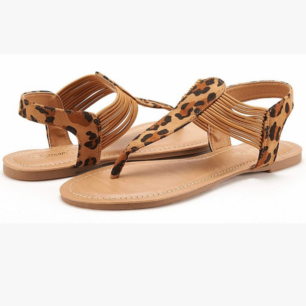 Dream Pairs Spark Sandal Leopard Print Size 8.5